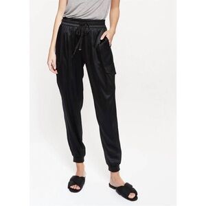 Cami NYC Silk Elise Cargo Jogger Pants in Black Medium